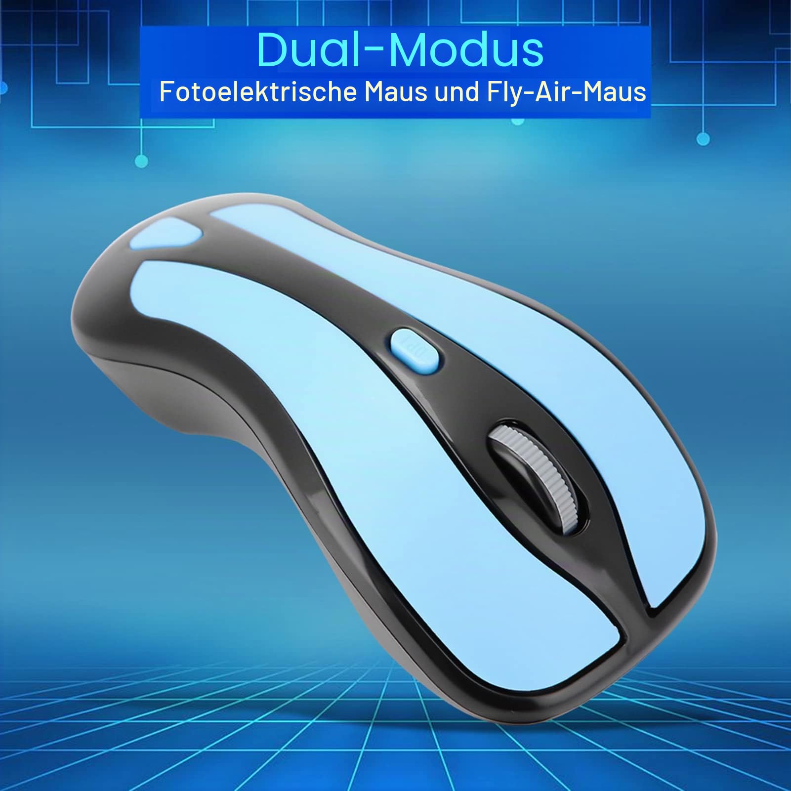 2,4 G Gyroskop Fly Air Mouse, Fotoelektrische Maus und Fly Air Mouse Dual Mode mit Nano-Empfänger, für 2000/XP/Vista/7, für Android, für OS usw. (blau und