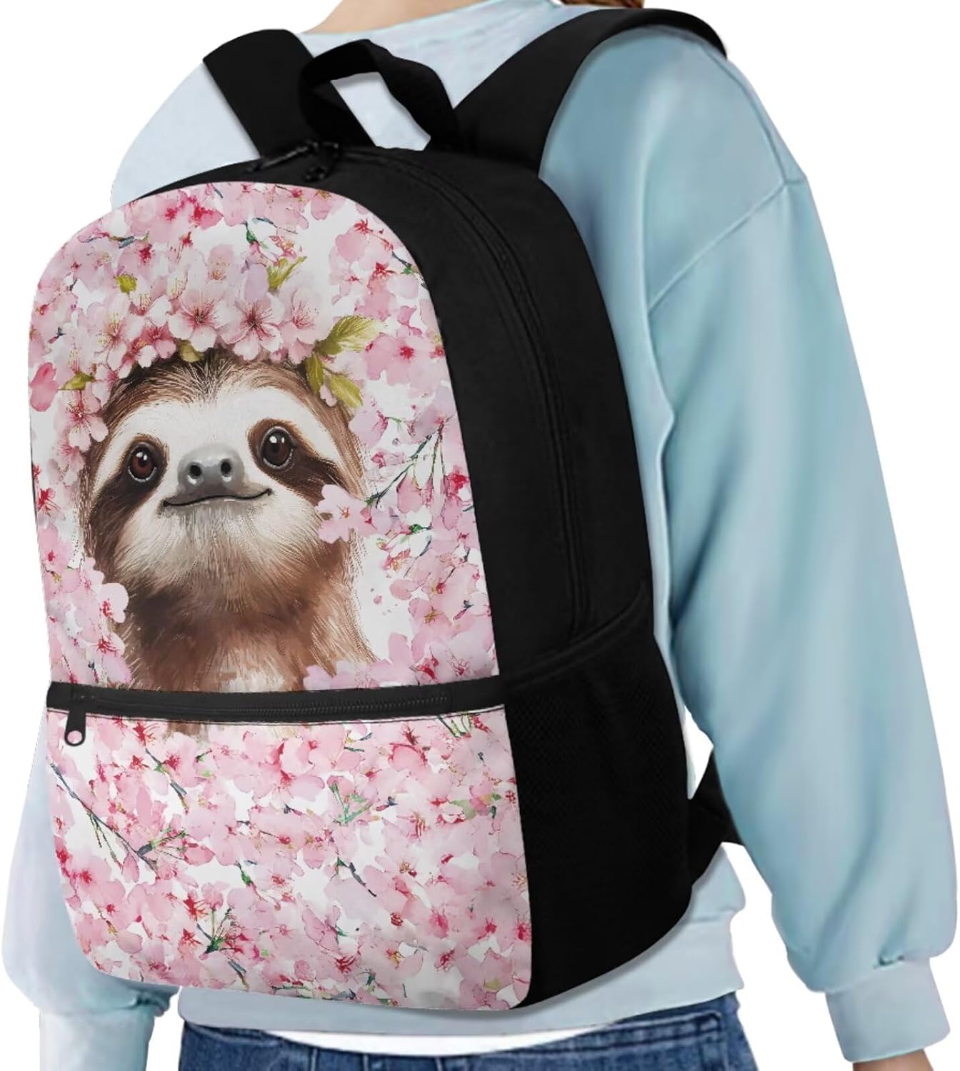 BIGCARJOB Sloth Backpack Set for Kids Girls School Bags with Lunch Box Pencil Case Water Bottle Carrier Bookmark Set of 5 Kids Bookbags School Daypack with Insulated Lunch Cooler Bags Pen Pouch