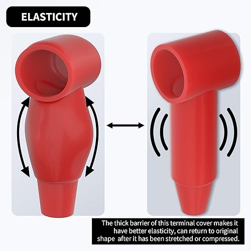 Miniatura 4 de Paquete de 10 cubiertas de terminal de batería para poste de batería de 14", 516", 38", cubierta protectora de terminal de silicona para cable de