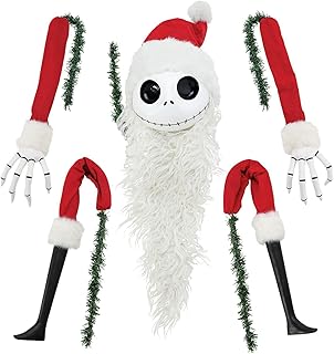 Qxiao Christmas Tree Topper Snowman Hugger Funny Christmas Tree Topper Decoration Novelty Plush Elk Santa Claus Snow Monster Hugger with Smiling Christmas Holiday Winter Home Party Decorations