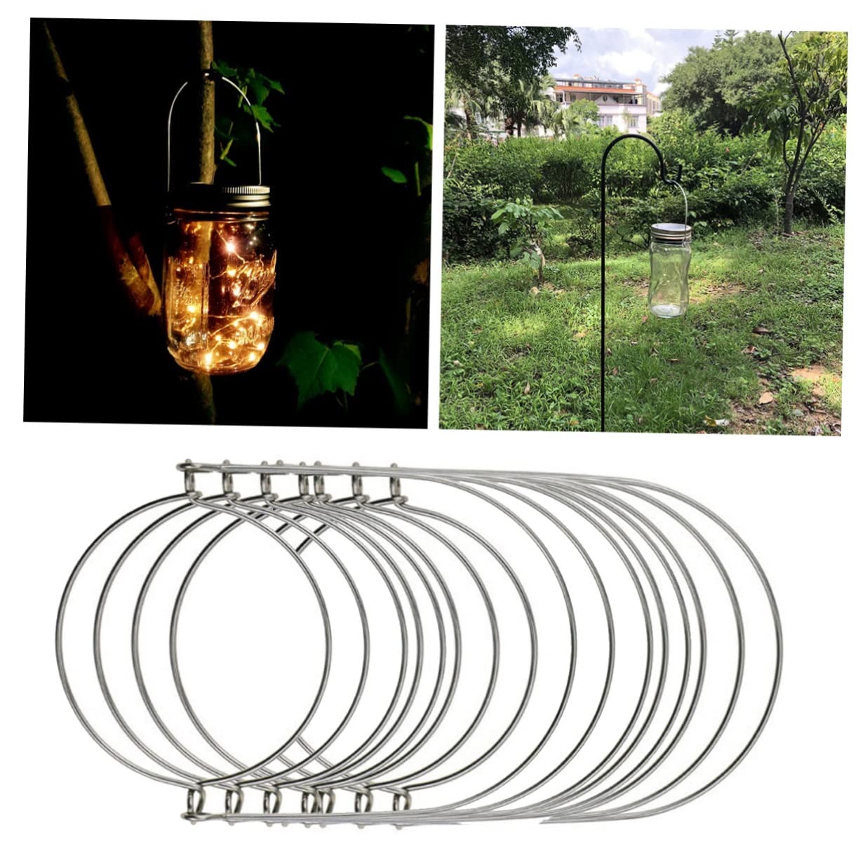 8 PCS CROCHETS Pour Bocaux Mason En Acier Inoxydable Cintres Fil