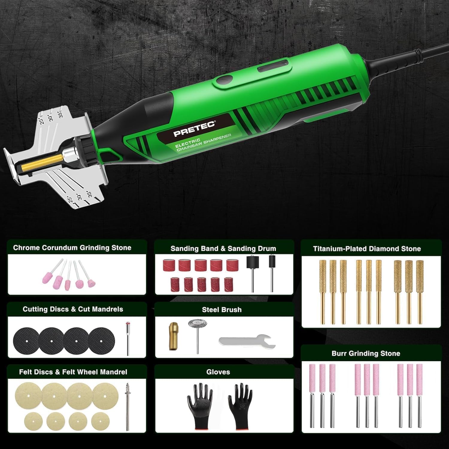 Snapklik.com : Electric Chainsaw Sharpener Kit Multi-Purpose Chain Saw ...