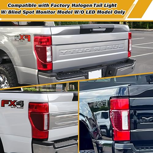 Miniatura 6 de LIDNADY Conjunto de luz trasera compatible con Ford Super Duty F250 F350 2020 2021 2022 2023 con punto ciego sin modelos LED, reemplazo de lámpara