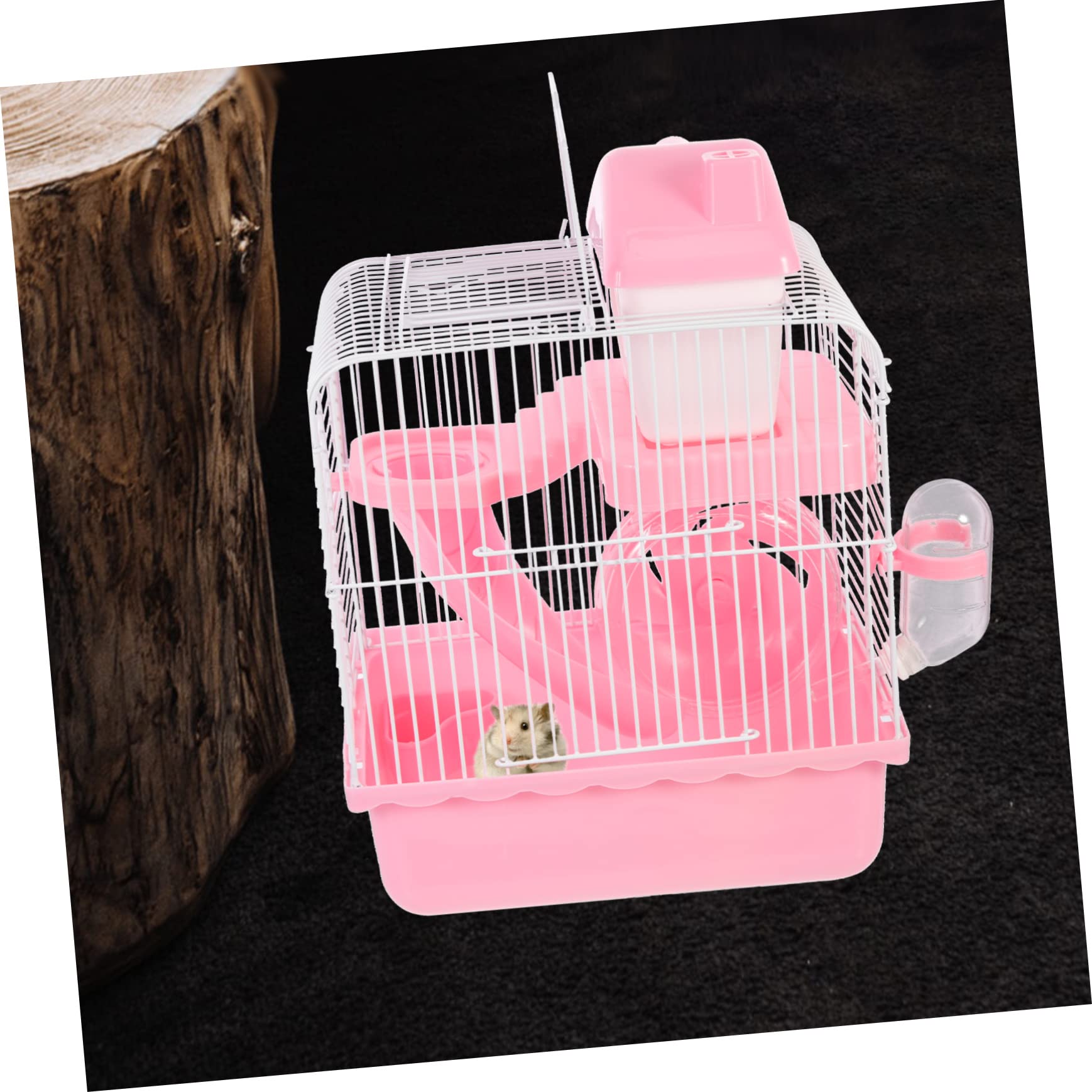 COLLBATH Chinchilla Spielzeug Hamsterhaus in Schlossform Doppelwandig aus Abs und Eisen Rosa Sicher zum Spielen Ruhen und Fressen für Kleintiere