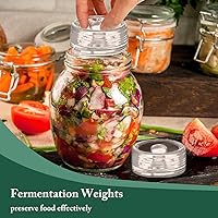 Vista 2 de Pesas de vidrio de fermentación con mango de fácil agarre para frascos Mason, sin plomo, lavables (2 piezas)