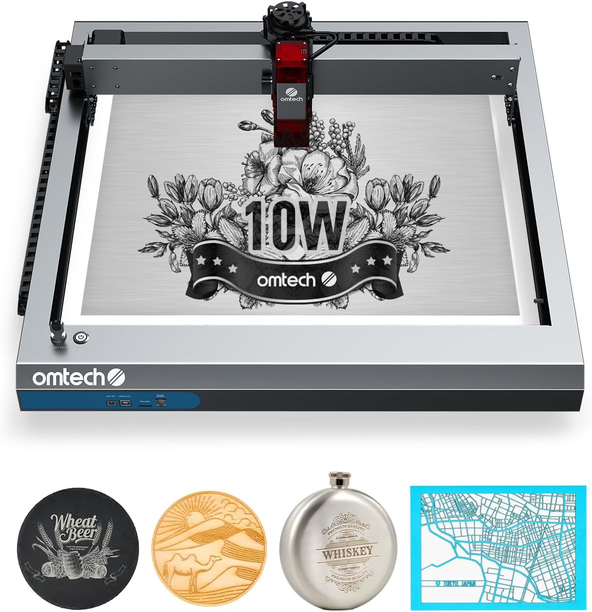 OMTech 10W Laser Engraver with 72pcs Laser Engraver