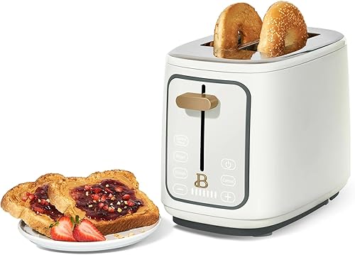 Miniatura 6 de Hermosa tostadora de pantalla táctil de 2 rebanadas con pantalla digital, 7 ajustes de sombra, preajustes de bagelcongelado, ranuras extra anchas,