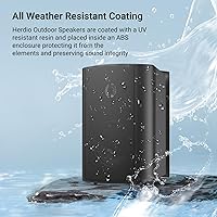 Vista 5 de Herdio Altavoces Bluetooth para exteriores de 4 pulgadas, impermeables, con cable de 200 vatios, interiores, patios, altavoces de montaje en pared
