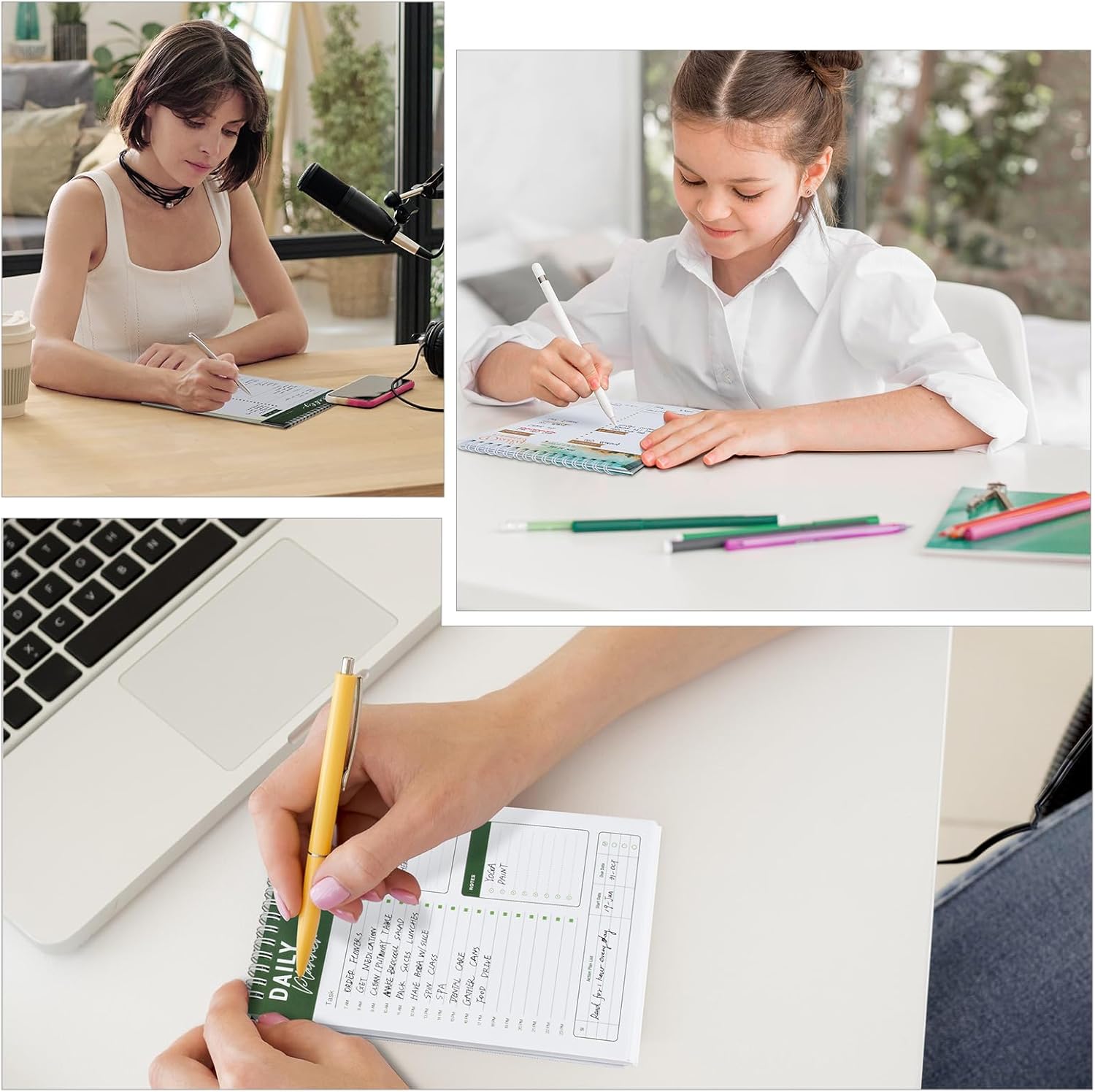 To Do List Notebook Daily Planner A5 CheckList Pad 52 Sheets, 5.9" x 8.2" Daily Schedule Goal and Tasks Setting Notepad Productivity Planner, Spiral Appointment Organizers, A5-KA - Image 5