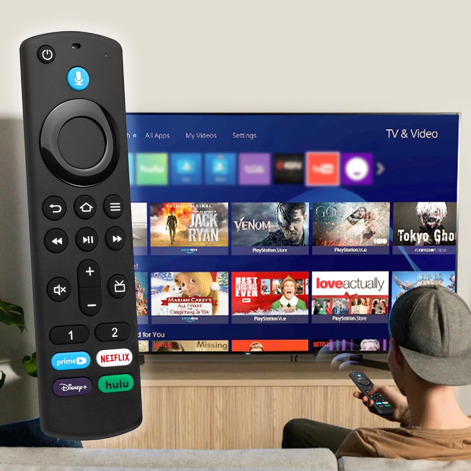 Voice Remote Control Replacement for Fire Smart TV Cube, for Smart TV Stick (4K/4K Max/Lite/2nd /3rd Gen), for All Insignia/Pioneer Smart TVs with Voice Function - Image 8