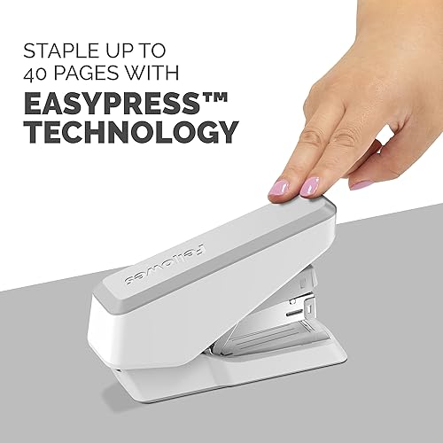 Miniatura 7 de Fellowes LX860 EasyPress Media Tira One Touch Grapadora De Escritorio, Capacidad De 40 Hojas - Blanco