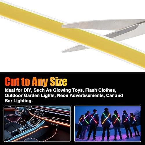 Vista 25 de Ourbest Luces de neón con retroiluminación EL, panel electroluminiscente cortable, hoja de lámpara de papel, luces suaves para bricolaje, 3 modos