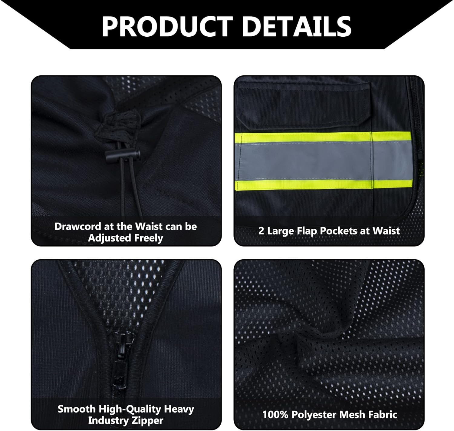 FONIRRA Hi Vis Safety Vest for Women Reflective ANSI Class 2 High Visibility Work Construction Short Sleeve - Image 3