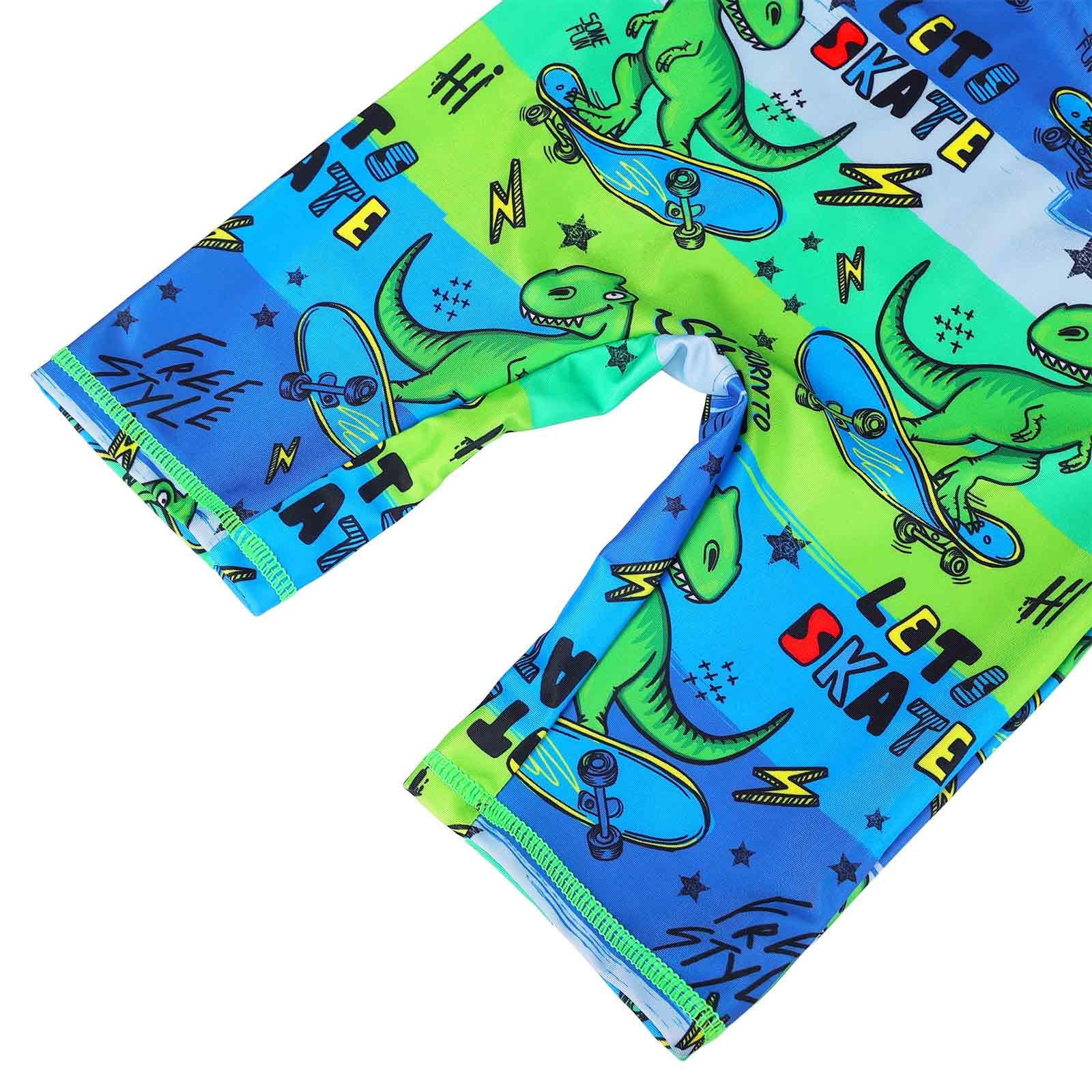 HUAANIUE Jungen Badeanzug 3-12 Jahre Kurzarm Schwimmanzug Einteiler UV | Hochelastisch, schnelltrocknend, atmungsaktiv, sicherer Sitz, Kurzarm Design, Reißverschluss, Pool, Strand, Wasserpark