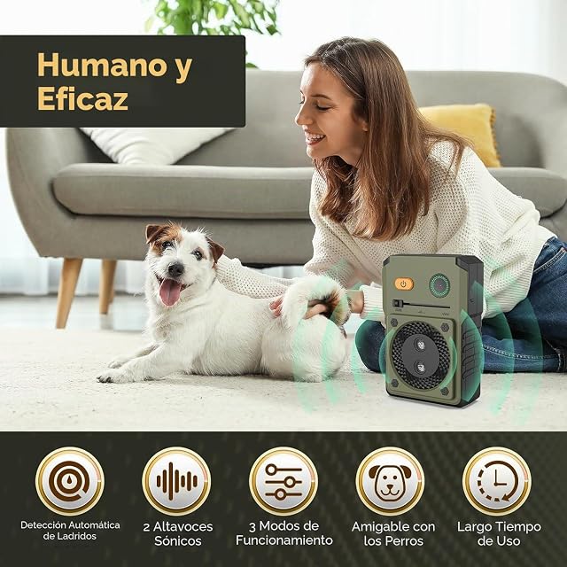 Foto 2 de 8 de Ahuyentador de Perros Potente,3 Frecuencias Ajustable Dispositivo Antiladridos Para Perros,Auto/50Pies…