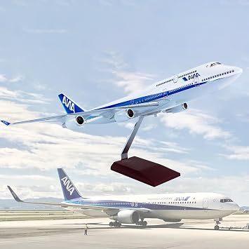 18.5 1150 Scale Model Airplane ANA B747-400 Die-cast Planes Model Resin Alloy Aircraft Model Jet Collectibles Plane Model for Birthday Gifts