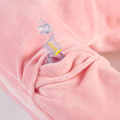 Miniatura 4 de Almohada inflable de viaje, soporte para el cuello para viajes, aviones, automóviles y oficinas con bolsa de transporte compacta, funda lavable de