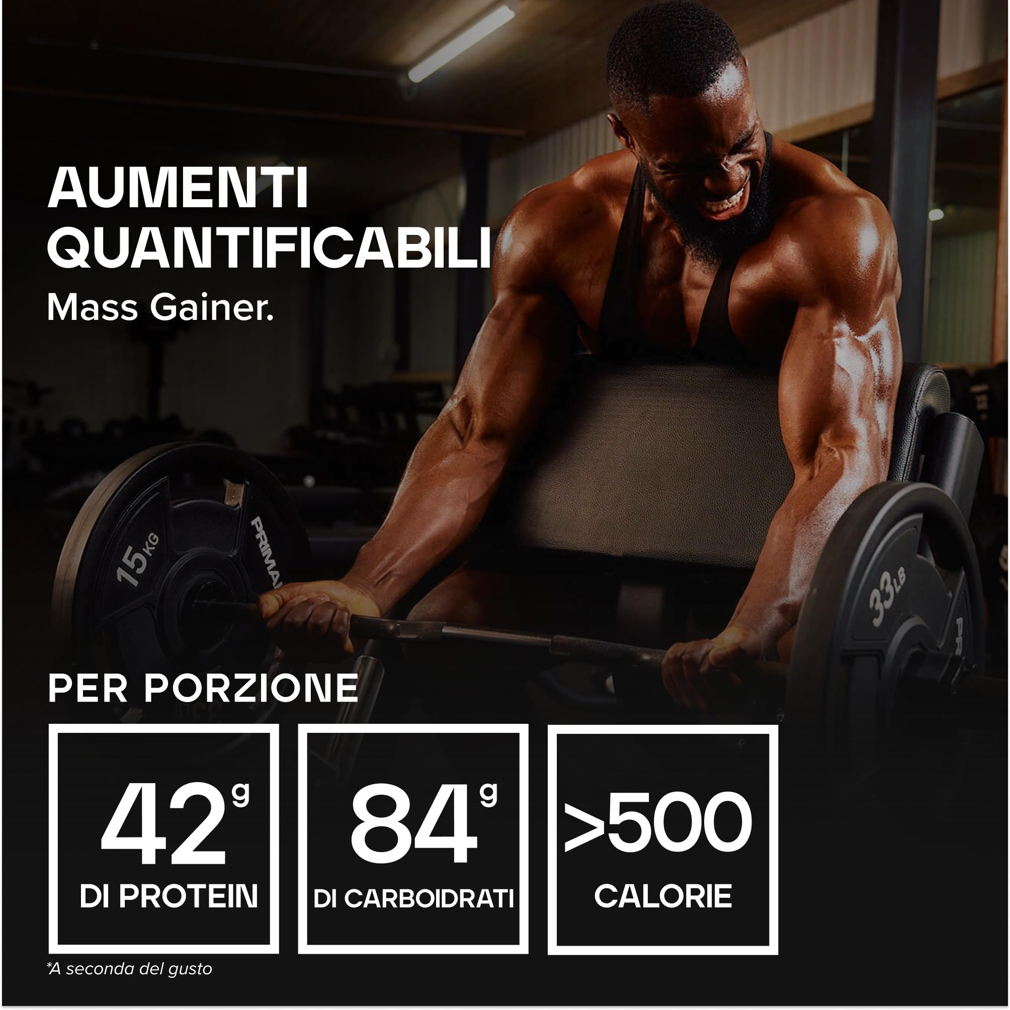 Bulk Mass Gainer Completo | Vaniglia | 16 porzioni | 42g proteine per porzione | 84g carboidrati | 500 kcal per porzione | Gainer ipercalorico | Supporta crescita e mantenimento muscolare