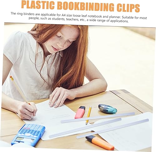 Miniatura 3 de 10 Uds. Clips de barra de tracción Carpetas Barra de columna vertebral Clips de encuadernación de plástico Barras de encuadernación de papel Carpeta