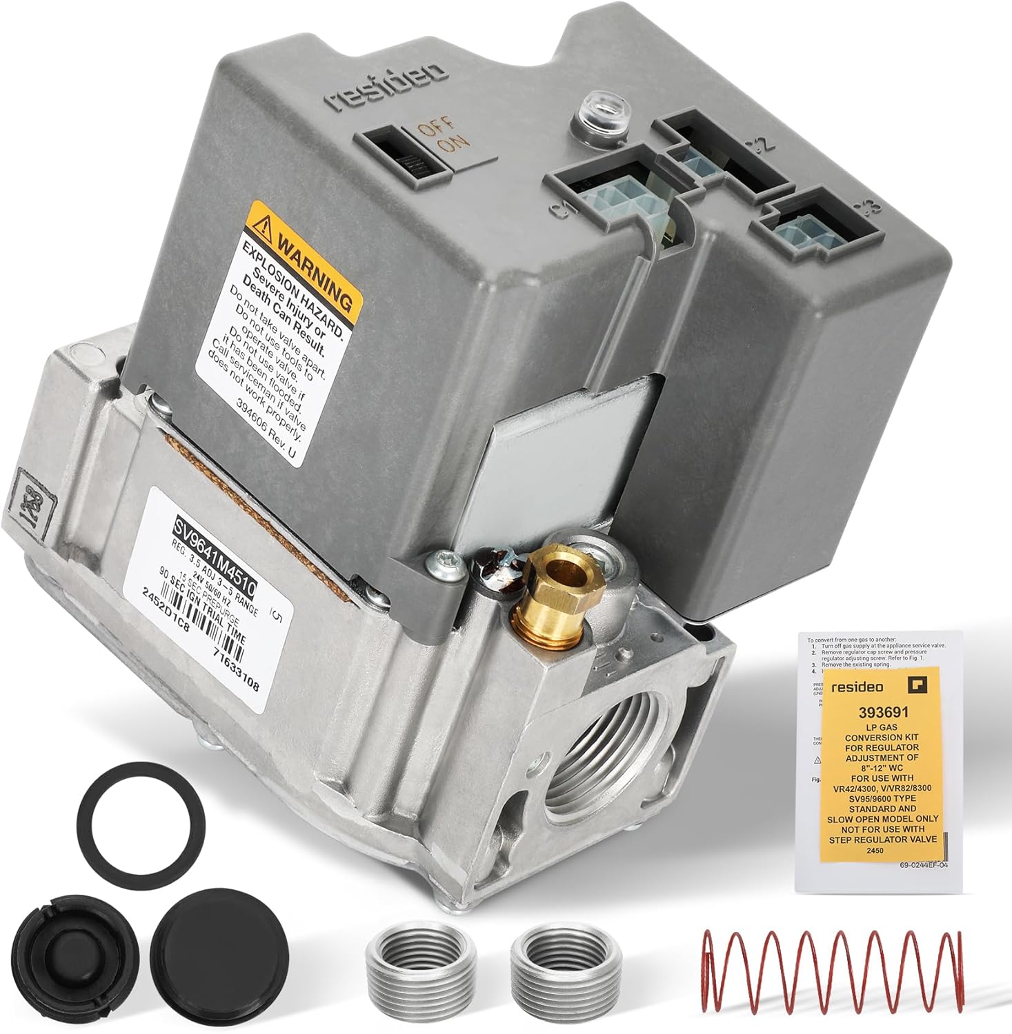 SV9541M2094 Smart Gas Valve, 3/4" NPT Intermittent Hot Surface Pilot Ignition, Compatible with Honeywell, Replaces for Resideo SV9641M4510/U, for Natural Gas or LP (Propane) Systems