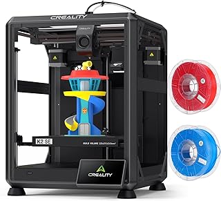 Creality K2 SE 3D-Drucker mit 2 Rollen Hyper PLA RFID-Filament (Farbe zufällig), 500 mm/s Hochgeschwindigkeitsdruck, 220 × 215 × 245 mm Bauraum, Auto-Leveling, Direktextruder, Stabiler Metallrahmen
