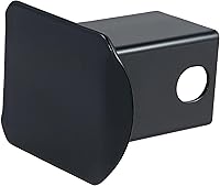 CURT 22750 2-Inch Black Steel Trailer Hitch Receiver Cover - Rust-Proof Protection for Class 3-5 Hitches
