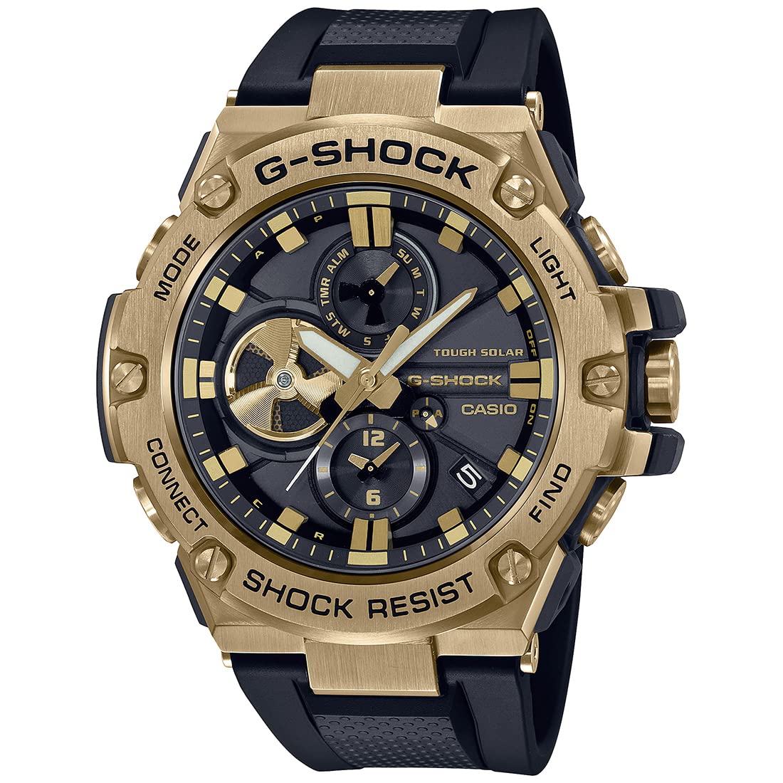 Casio G-Shock GST-B100GB-1A9DR Gold IP Black Analog Dial Black Resin Strap Mens Watch Tough Solar Bluetooth G1273 (B0BK1CLMX2) Amazon Price History, Amazon Price Tracker