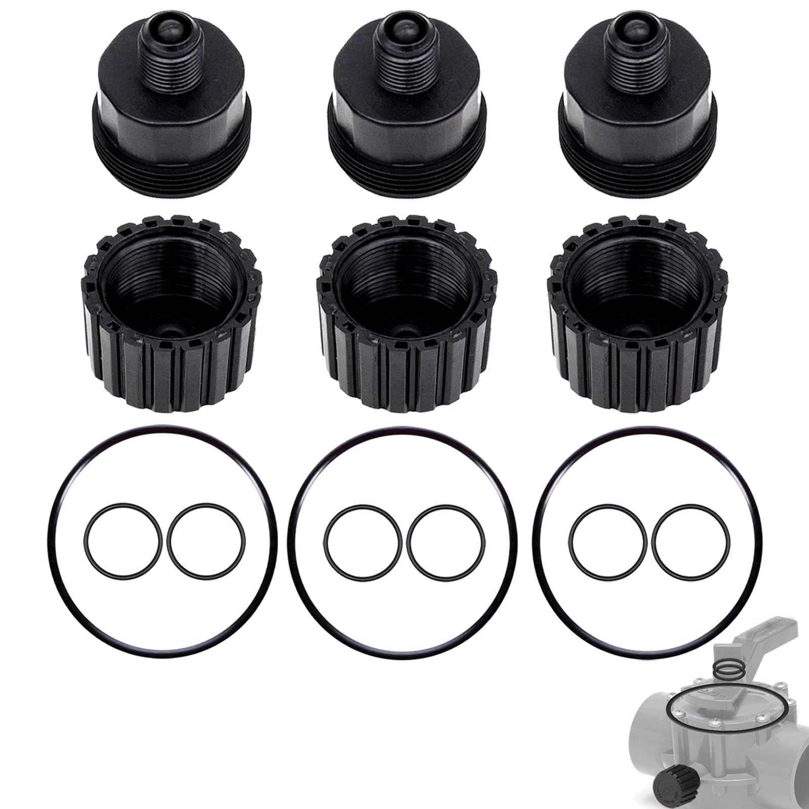 Kit de reconstrucción de válvula de piscina de 2 puertos y 3 puertos (contiene: kit de taza de grasa 2133 y junta tórica de válvula desviadora de piscina 1132, 1307) compatible con válvulas