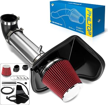 PHILTOP 4" Cold Air Intake Kit for 2006-2010 Dodge Charger, Red