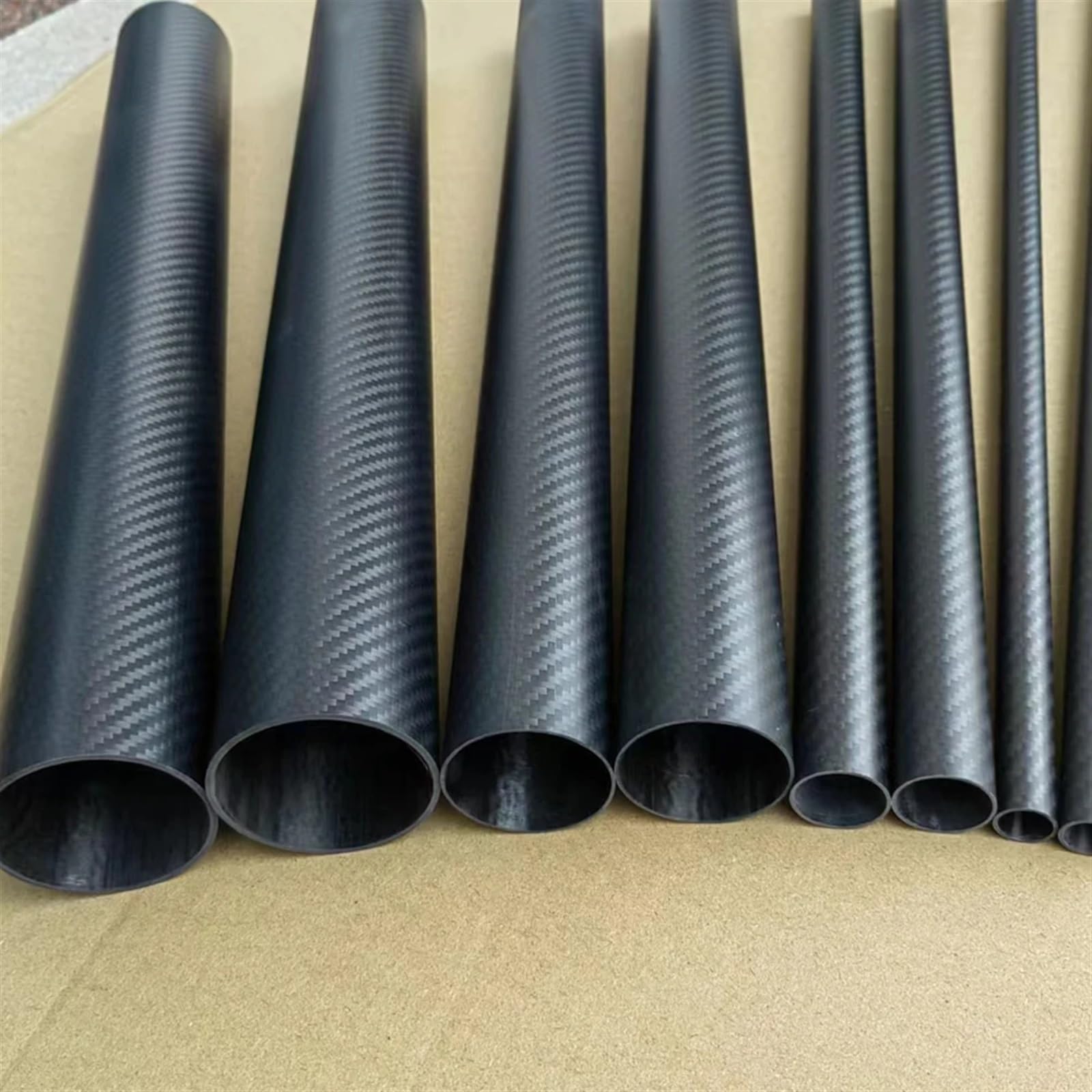 2pcs Length 500mm Carbon Fiber Tube OD 6mm-60mm High Composite Hardness Material 3K Twill Matte Carbon Fiber Square Tube(24x22x500mm)