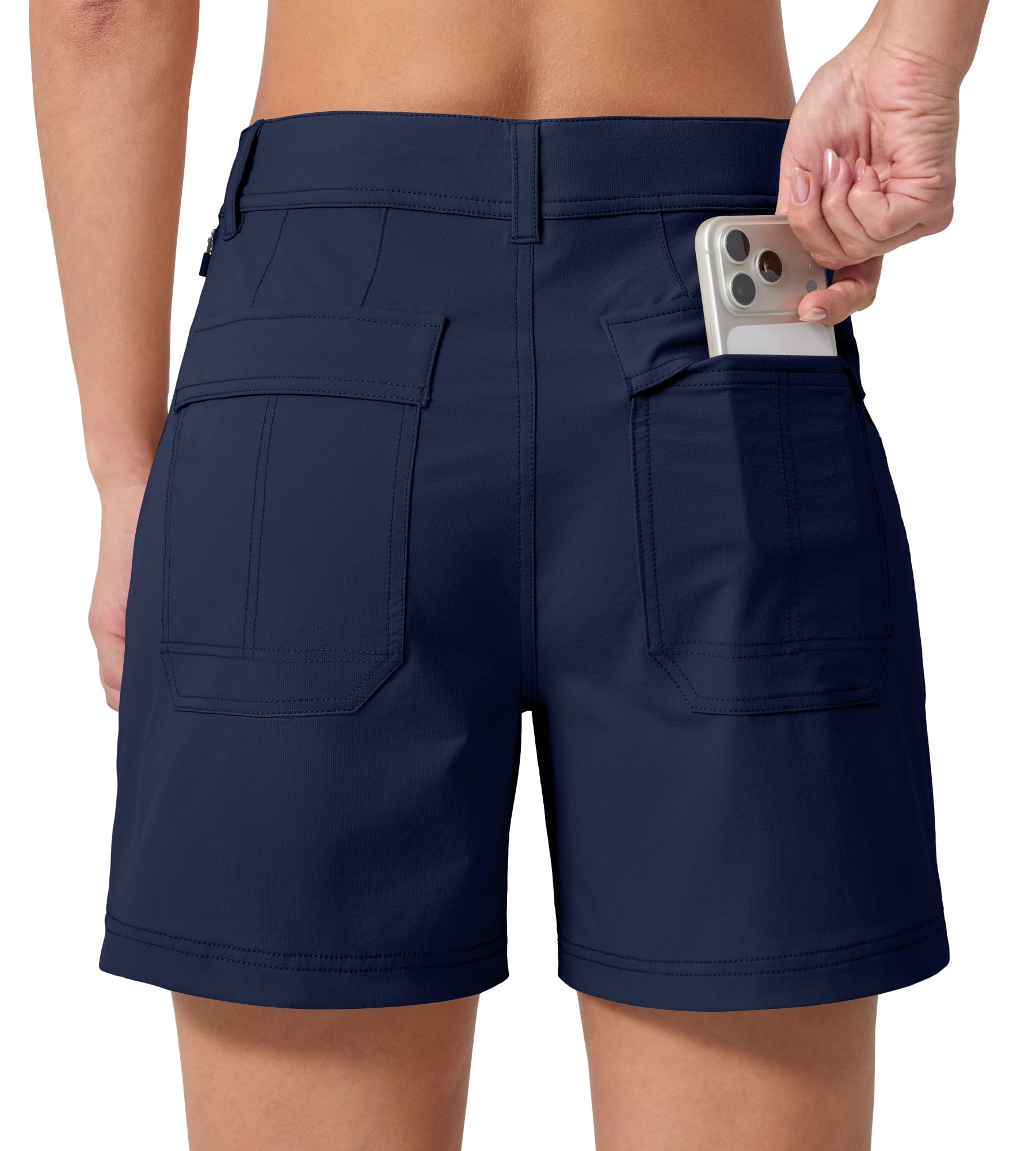 WILLIT Wandershorts Damen Schnelltrocknend Elastisch Wasserabweisend Outdoor Trekking Shorts 13cm (5") mit Taschen
