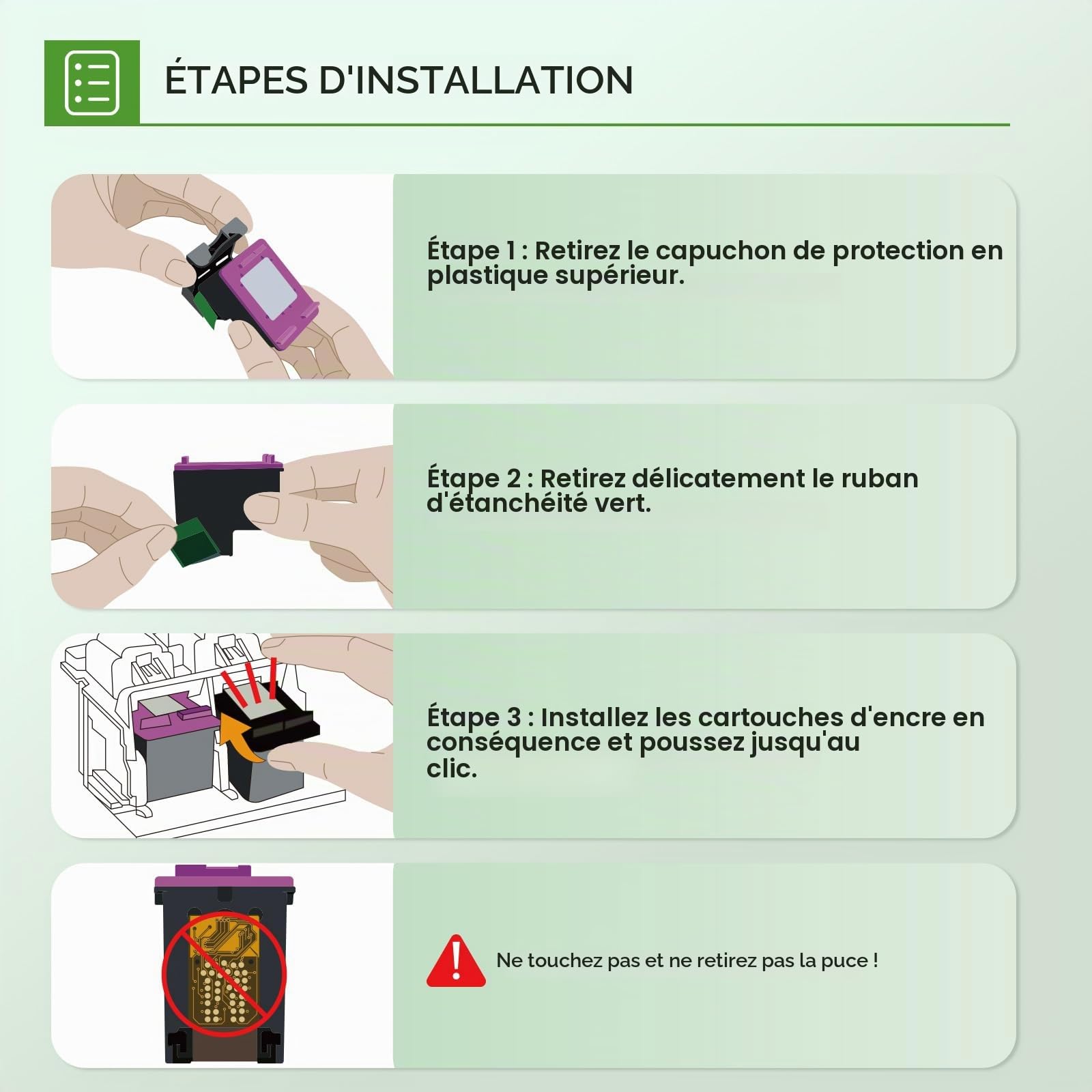 Cartouche Encre 305 XL 305XL Noir et Couleur pour HP 2700 2820e 6032e