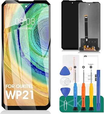SRJTEK for Oukitel WP21 Ultra Screen Replacement for Oukitel WP21 LCD Display Touch Digitizer Assembly Repair Kits Black,Without Frame