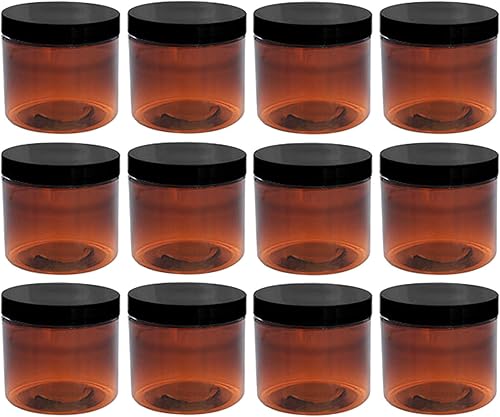 Miniatura 4 de Tarros de plástico transparente de 8 onzas con etiquetas en blanco (plástico PET sin BPA) (12 unidades)