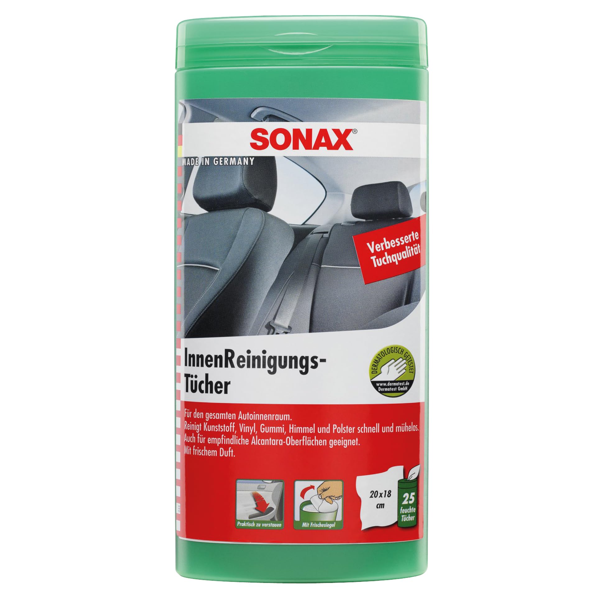 Sonax 1837841 Chusteczki, Zielony, 25 Sztuk