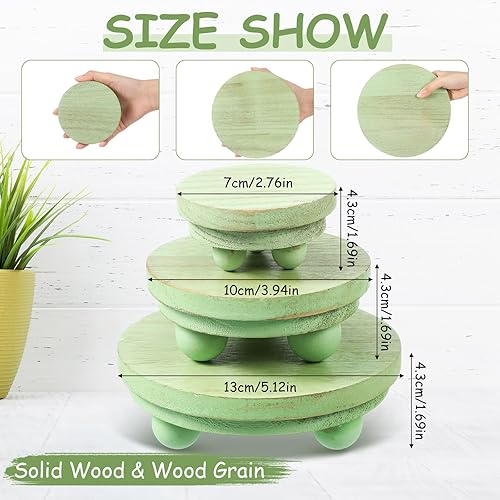 Miniatura 30 de Amyhill 3 elevadores de madera de 5/4/3 pulgadas para exhibición, soporte de pedestal de madera, mini soporte redondo de madera, soporte de pedestal