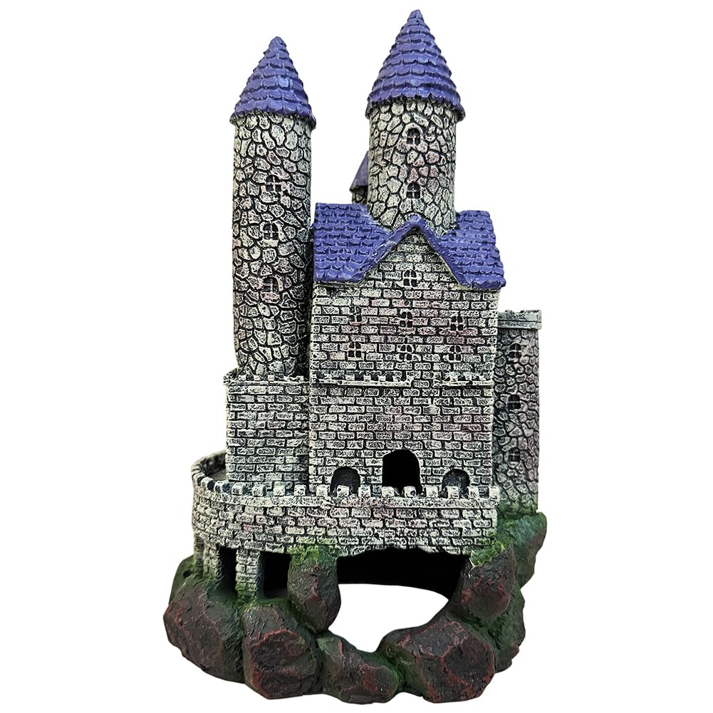 SLOCME Décorations de château en résine pour aquarium Moyen Âge – Décoration gothique pour aquarium