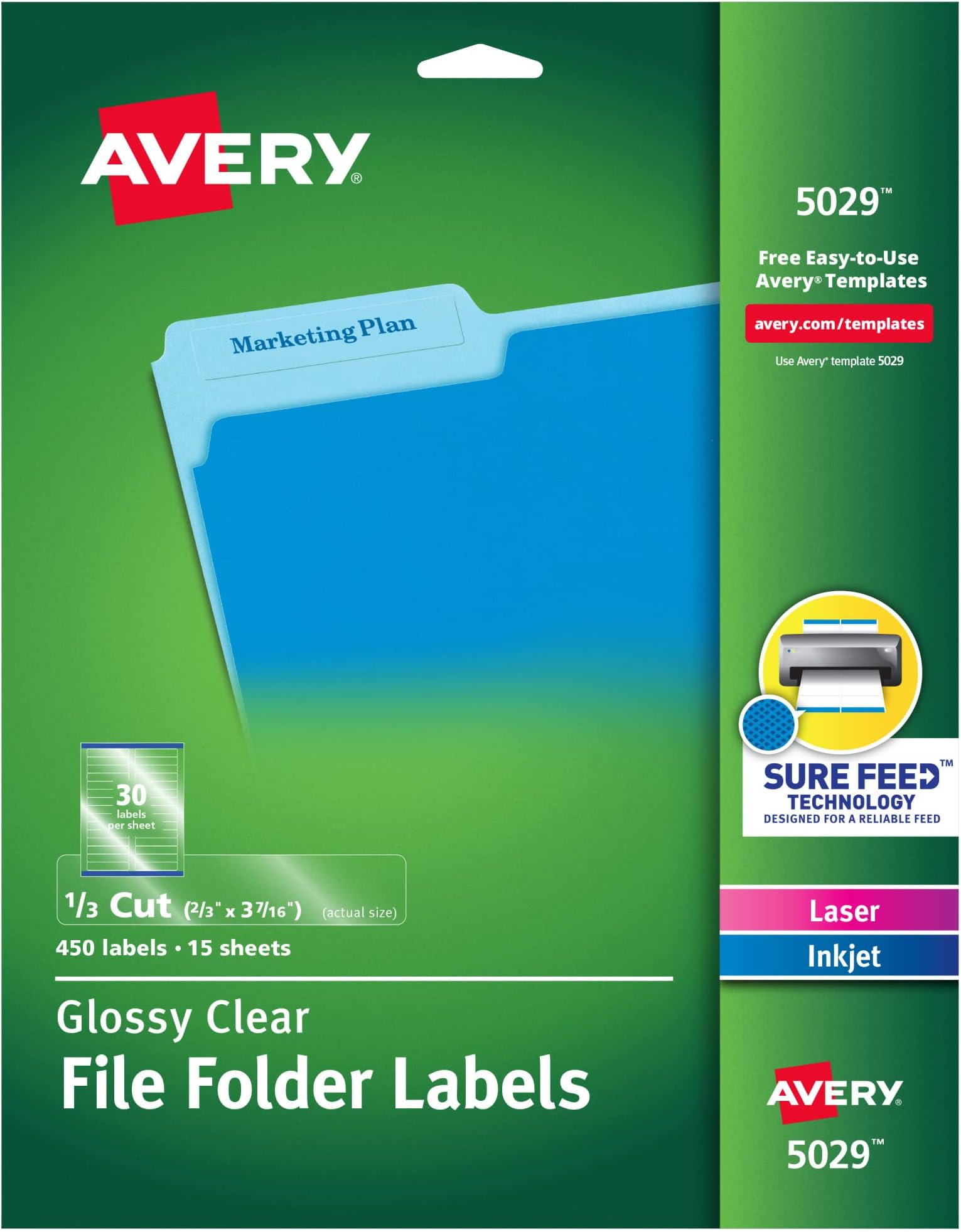 Avery Printable Return Address Labels with Sure Feed, 0.5