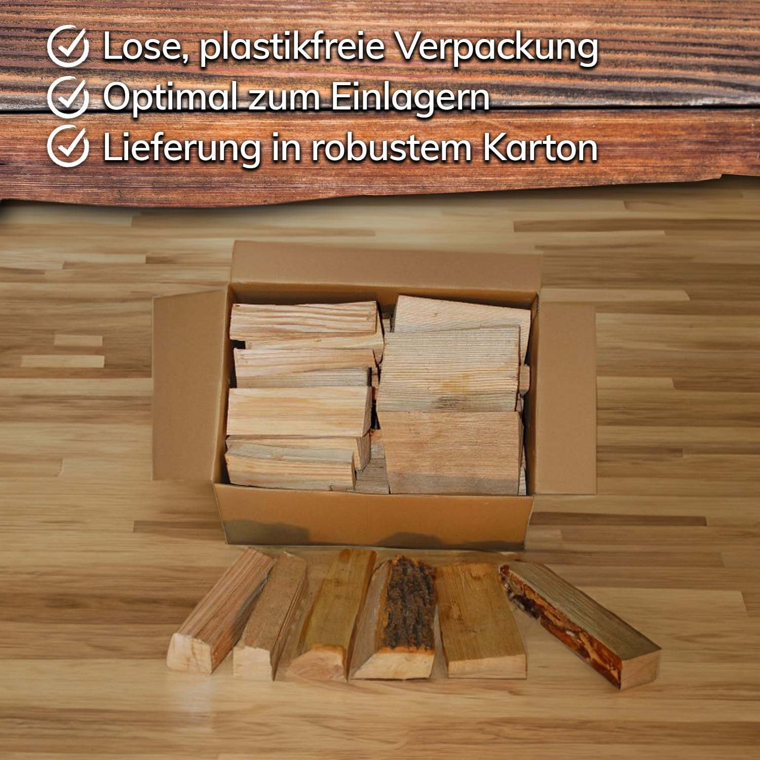 Landree Kirsche Smoker-Holz 15 kg - 20 cm Scheitlänge - Süßlich-fruchtiges Räucherholz, naturbelassen für Exquisite BBQ-Aromen, Qualität aus Schleswig Holstein