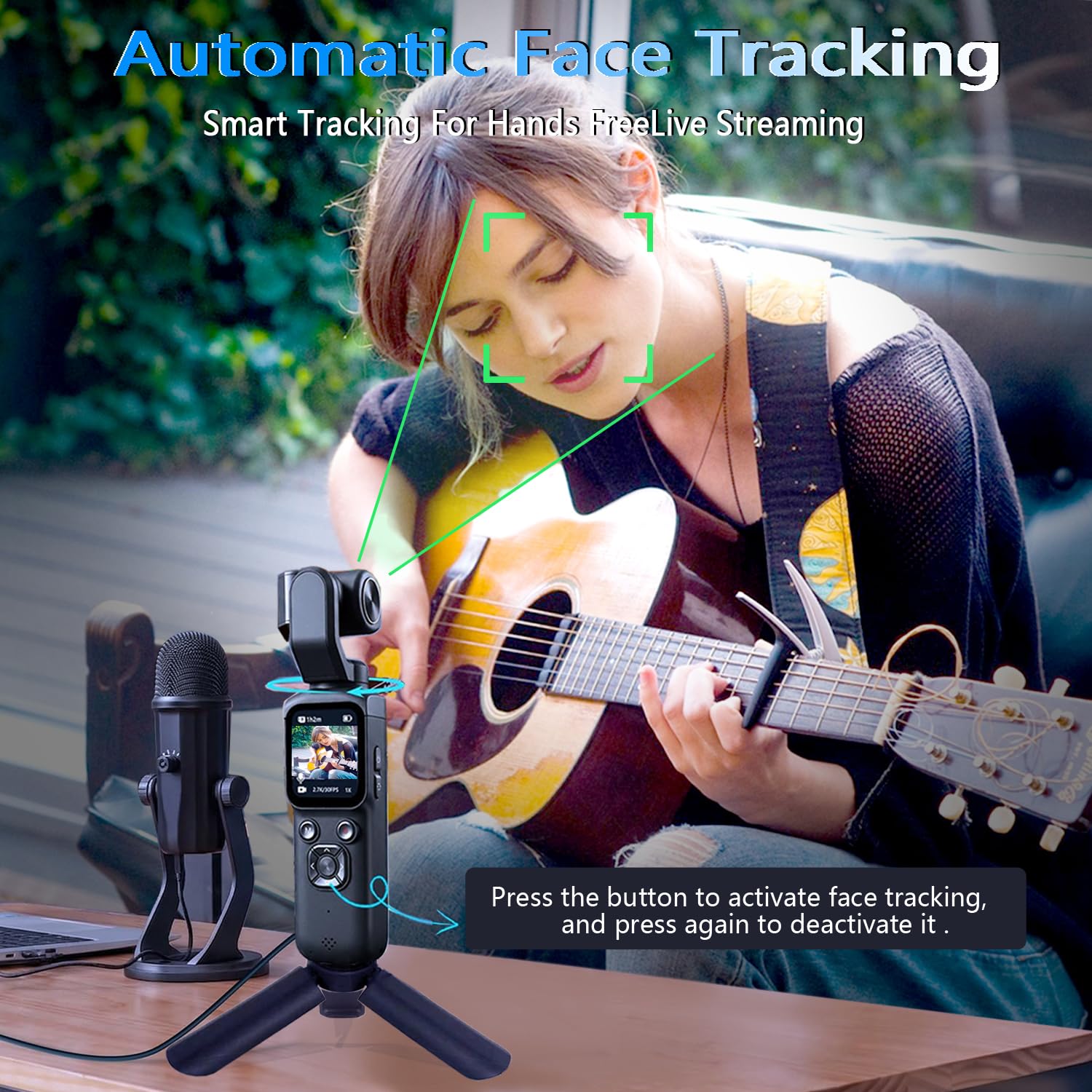 Fotocamera 4K Vlogging con obiettivo rotante a 330° e tracciamento facciale, fotocamera digitale tascabile portatile per YouTube TikTok con WiFi, include scheda da 16 GB, treppiede e borsa per