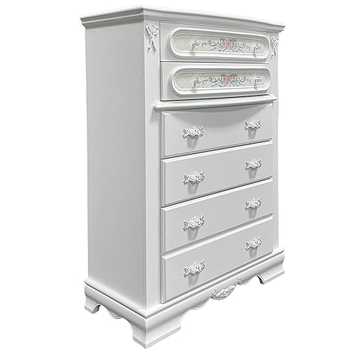 Acme Flora Contemporary Wood Rectangular Chest with 5 Drawers in