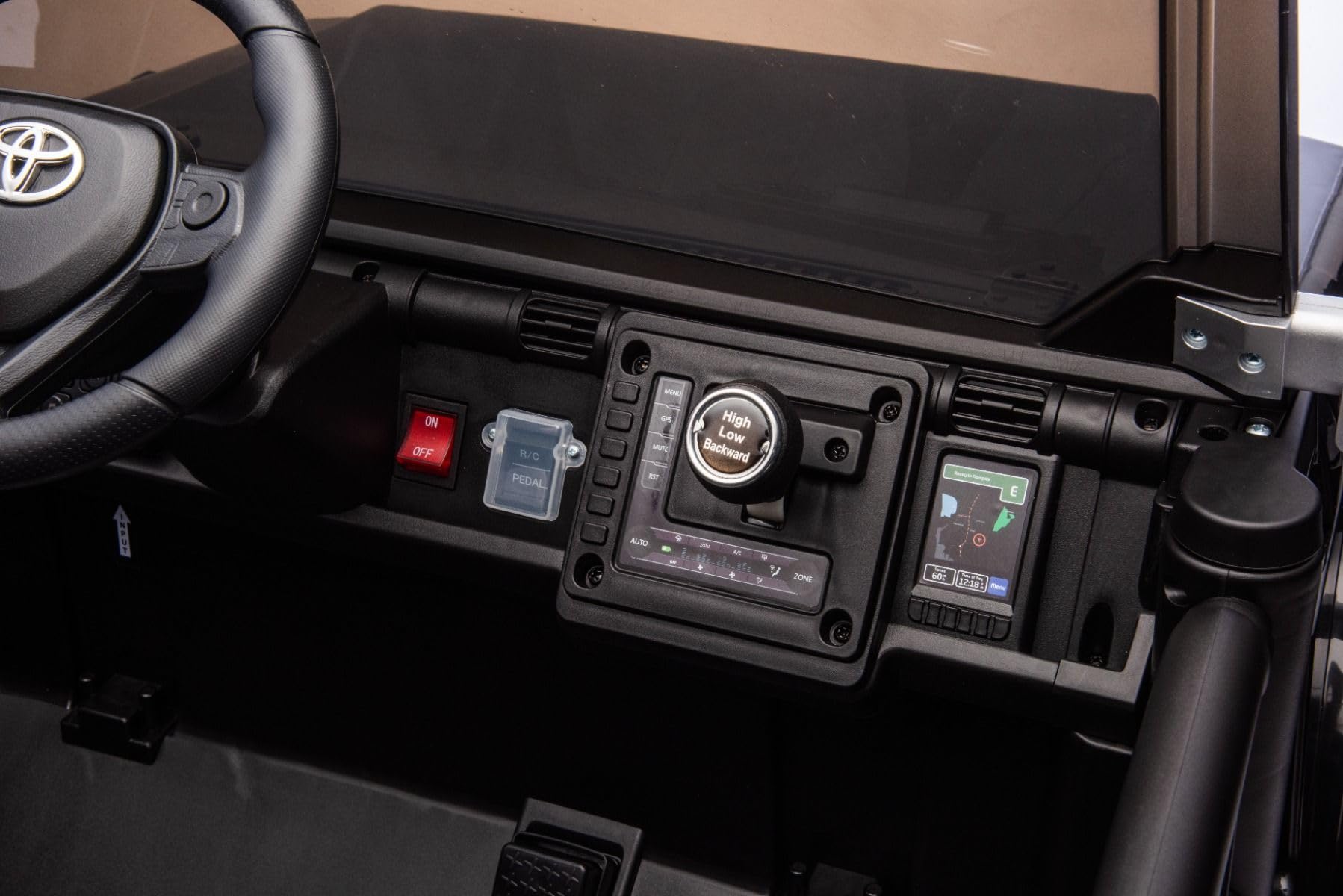 RIRICAR 4x4 Voiture électrique Enfants 2 Places Toyota FJ Cruiser XXL, sous Licence, Noir, Batterie Lithium Portable, châssis surélevé, Deux sièges, Suspension arrière, télécommande 2,4 GHz