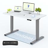FLEXISPOT E5 PRO+ Tavolo Regolabile in Altezza 120×60 cm con Certificazione FSC, Modello Elettrico a 2 Motori, Struttura a 3 Sezioni con Piano Incluso 120x60 CM Bianco+grigio