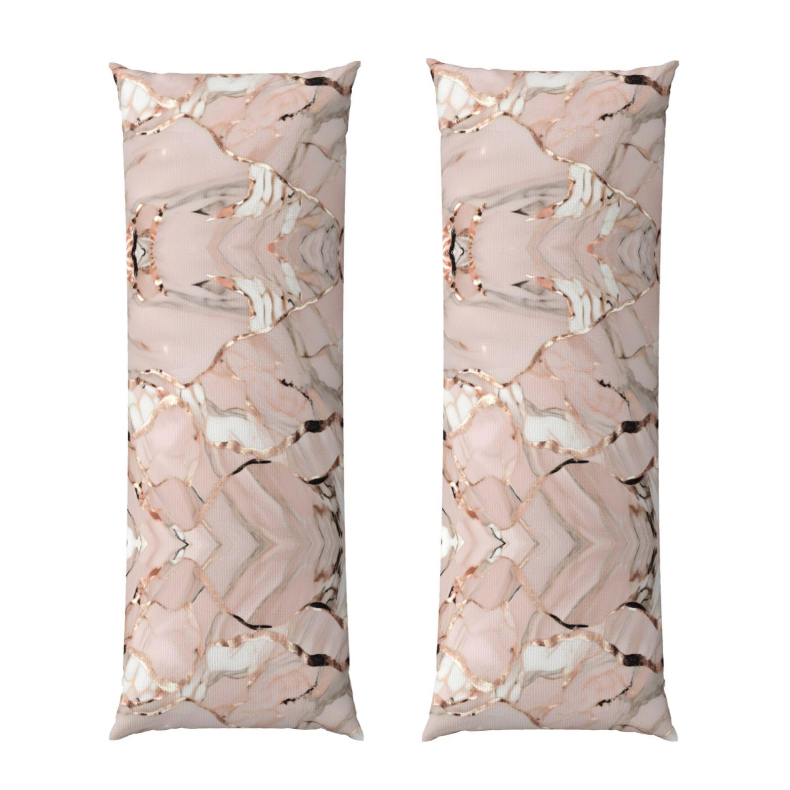 Taie d oreiller longue et respirante esthétique marbre or rose, housse de coussin douce