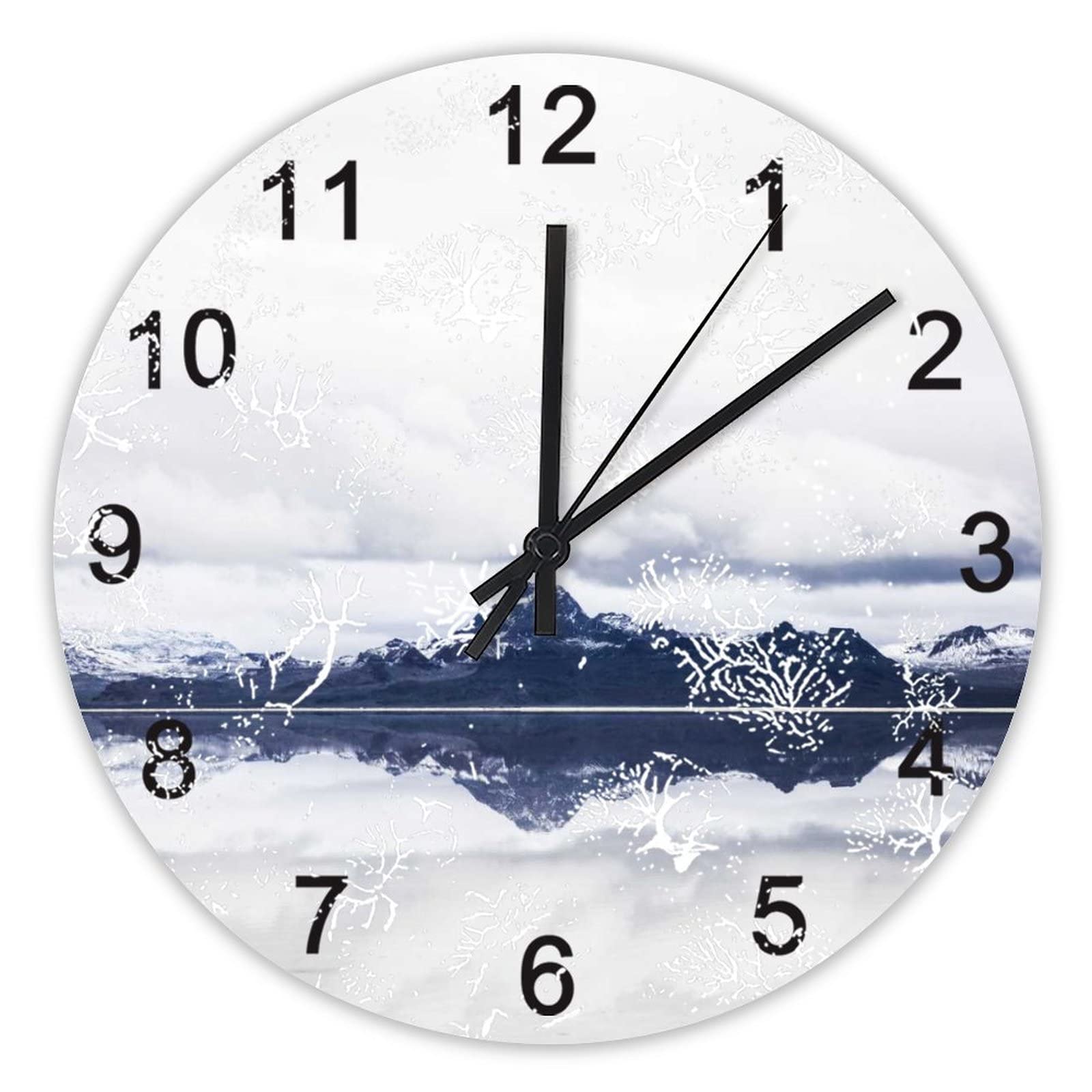 Horloge sans tic-tac double lac pour la décoration de cuisine et salon