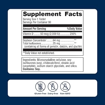 Metagenics Vitamin D3 2000 IU with Isoflavones Bone Health, 90 Tablets