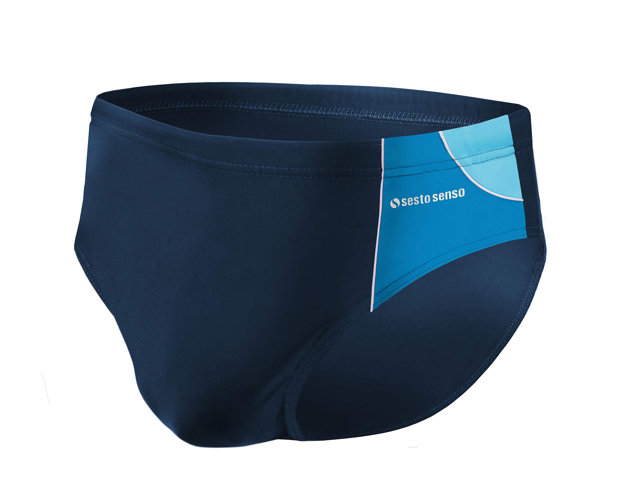 Sesto Senso Men's Dark Blue Blue White - Bd 402 Sesto Senso® Swim Shorts For Swimming Trunks (Sizes From M To 4XL) Beach Shorts Swimwear Bd 402 (4Xl, Blue)