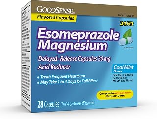 GoodSense Esomeprazole Magnesium Delayed-Release Capsules 20 mg, Acid Reducer, Cool Mint, 28 Count