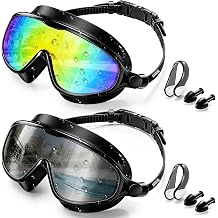 Aegend Swim Goggles for Adult Youth - 2 Pack Wide View Anti-Fog Anti-UV Swimming Goggles for Men & Women