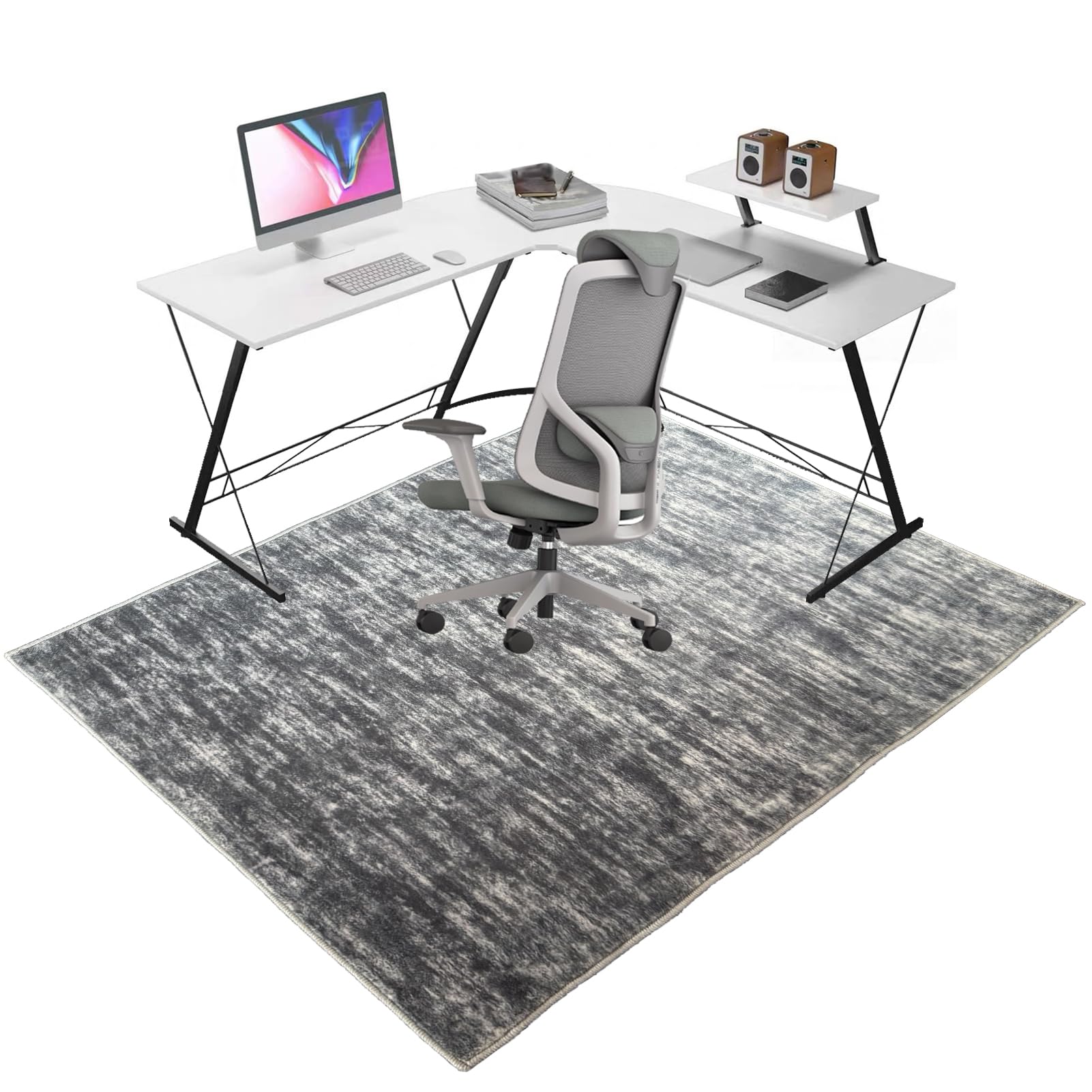 Desk Chair Mat for Carpeted Floors, Heavy Duty Office Gaming Chair Mats for Carpeted and Hardwood Floor, Office Chair Rug Protector for Rolling Chair, Non slip Floor Protection Mat 90 x 140 cm